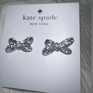 Kate Spade Crystal Pave Bow Earrings “Tied Up”
